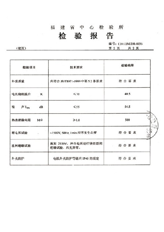 风机检测报告
